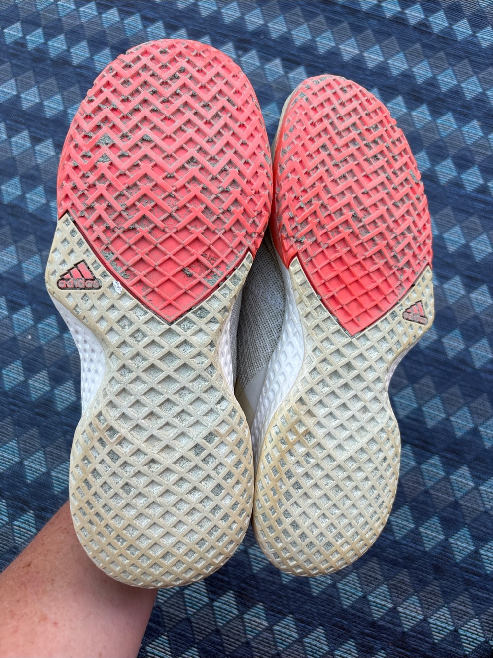 adidas Women's Light Beige tennis/ court Sneakers with Pink Logo size 8 - Picture 5 of 6